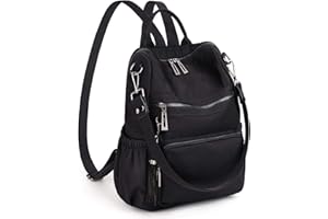 UTO - Bolso Mochila de Mujer Cuero Sintético Bolso de Hombro Bolso Escolar con Bolsillos Laterales con Borlas