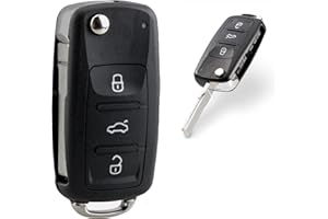 VAILIKEY 3 Buttons flip Key Fob Case For Volkswagen VW Golf Seat Ibiza Car Keys Volkswagen Polo Key Fob VW Transporter T4 T5 T6 Key VW Caddy Key Shell with Uncut Blade