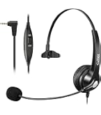 Wantek Auricolare Telefonico Con Microfono E Cancellazione Del Rumore – Jack 2.5mm Per Telefoni Cordless E Fissi