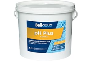Bellaqua pH Plus Piscine 5 kg – Augmente Le pH de l’Eau – Granulés Rapides pour Piscine – Équilibre de l’Eau et Confort de Baignade