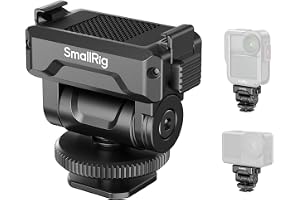 SMALLRIG QR Cold Shoe Mount for DJI Action 6/Nano 160° Tilt-6440 | Features 1/4"-20 Hole and Cold Shoe, Supports 160° Tilt Swivel, for Magic Arms, Selfie Sticks, and Cages