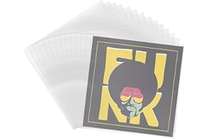 7 Inch Outer Vinyl Record Sleeves, KYYGKY 50 PCS LP Vinyl Outer Sleeves Anti Static Vinyl Covers for Vinyl Albums, Semi-Transparent Square Record Album Covers Fit Single Double Albums and LPs