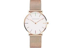HANNAH MARTIN Reloj de Cuarzo para Mujer Banda Malla Acero Inoxidable Ultra Delgado