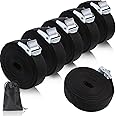Tie Down Straps, ARPDJK 6 Pcs 25mm x 2.5m Heavy Duty Securing Straps, 250kg Bearing Weight Buckle Webbing Strap for Roof Rack, Cargo, Car Bar, Bicycle, Motorcycle, Luggage, Trailer