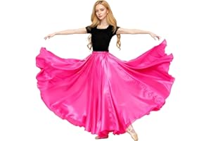 Baisdan Satin Skirt Belly Dance Costume Festival Maxi Full Long Swing Skirt