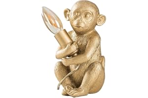 MiniSun Modern Metallic Gold Painted Baby Monkey Design Table Lamp