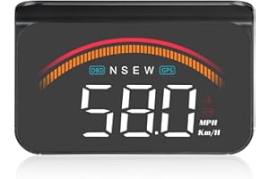 AMROOLOO Head-up Display for Cars, OBD Head-up Display, Speed and Temperature Display, GPS Speedometer Car, Work for All Cars