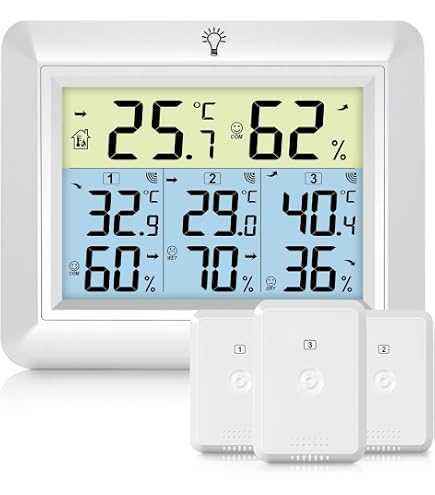 Station Météo Connectée WiFi - 3 Capteurs, Portée 150 M, Compatibilité Alexa, étalonnage Gratuit