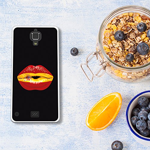 WoowCase Funda Hisense C20 King Kong II 4G   Hisense C20 King Kong II 4G   Funda Silicona Gel Flexible Labio Bandera Espa  a  Carcasa Case TPU Silicona - Transparente
