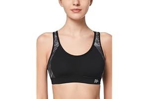 Yvette - Sujetador deportivo para mujer con sujeción fuerte, talla grande, cruzado en la espalda, acolchado, para correr, fitness y yoga