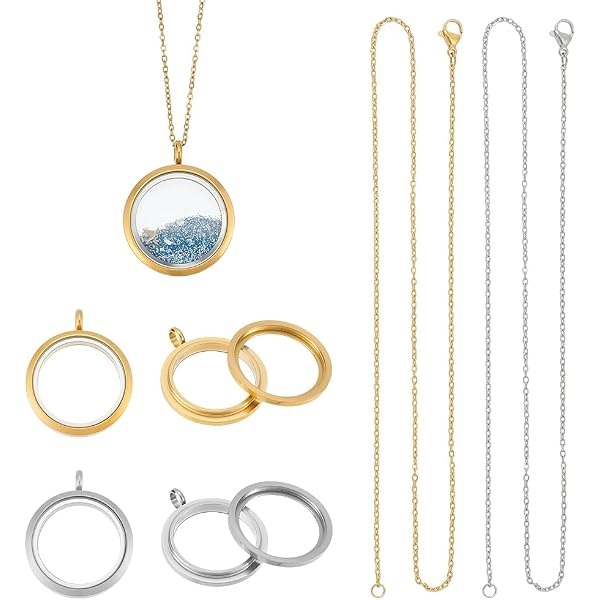 Collier Femme 70 Cm Acier Inoxydable + Pendentif Porte-Pièce 33 Mm – Interchangeable Avec Pochette