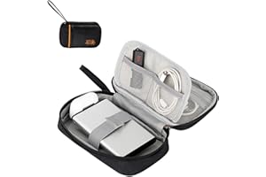 Ronoza Kabel Organizer,Universal Kabeltasche Organizer Tasche mit Multi-Fächer und Tragegriff,Reise Zubehör Organizer Tasche für Elektronische Accessoires USB Powerbank SD-Karte Ladekabel.(Schwarz)