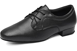 HROYL Zapatos de Baile Hombre Salsa y Bachata Zapatos Baile de Salón con Cordones,LHD-NX404