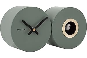 Karlsson Orologio da parete Duo a cucù - Verde giungla (KA5789GR)