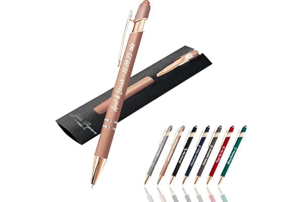 Jolis Papiers Stylos personnalisés avec gravure offerte – Stylo bille en métal finition cuivre – Cadeau professionnel, entreprise, mariage – Encre noire – Élégant et durable