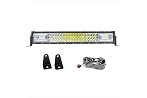 WELLIT 22 pollici Barra luminosa a Led Fuoristrada Auto 12v 24v Tripla Fila 7D 270W con Cablaggio,Faro da Lavoro Led, Fari Faretto Led per Trattore Camion ATV SUV