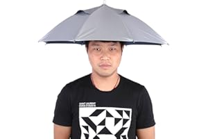 DEWIN Wasserdicht Fischer Hut Schirm, Handfrei Regenschirm Kappen Fischen Hütte im Freien Wasserdichter UV Schutz Freiensonnenschutz Leicht Sonnenschirm