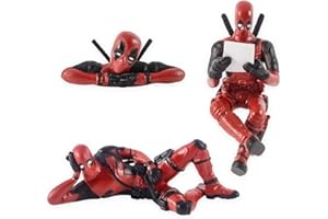 Ceeyoll 3 Pièces Deadpool Anime Décoration - Rétroviseur et Tableau de Bord Ornement, Funny Figure Accessoires pour Bureau