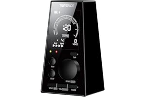 TERENCE Digitales Metronom für Klavier Bass Ukulele Musikinstrumente Metronom Elektronisch mit Lautsprecher LCD Display Einstellbare Lautstärke Rhythmus Timer Zeitfunktion 30-252bpm