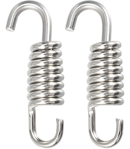 Ressort Silencieux Échappement Moto ABSOPRO 74mm Acier Inox - Crochet Fixation Bleu