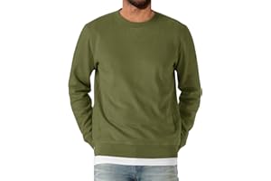 Runcati Męska bluza z długim rękawem, okrągły dekolt, sweter męski, lekka, jednokolorowa, koszulka z długim rękawem, basic, czas wolny, sport