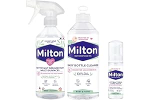 BUTTERFOX Milton Baby Bottle Cleaner 500 ml Plus Anti Bacterial Surface Spray 500 ml Plus Hand Sanitiser 50 ml Hygiene Bundle