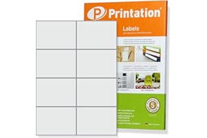 Printation 105 x 74 mm uniwersalne etykiety samoprzylepne do zadrukowania na 10 arkuszach DIN A4 na 2 x 4 8-80 etykiety adresowe samoprzylepne 105 x 74 8 na arkuszu - naklejka adresowa marka