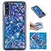 Produktbild HopMore Silikon 3D Glitzer Hülle für Samsung Galaxy A7 2018 Flüssig Transparent Muster Kreativ Schutzhülle Durchsichtig Handyhülle Silikonhülle Stoßfest Gummi Case Cover - Blauer Schmetterling