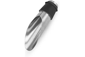 Fackelmann 49471 Bec verseur de vin Acier Inoxydable Silicone Argent/Noir 7,5 cm