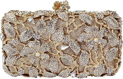 Yilongsheng 2016 New Womens Pearl Flower Designer Clutch Bags with Shiny Crystal Rhinestones