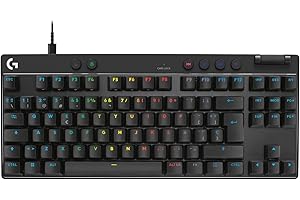 Logitech G PRO X TKL RAPID, teclado para gaming con cable sin teclado numérico con interruptores analógicos magnéticos, modo de disparo rápido, RGB, accionamiento ajustable, US INTL - Negro