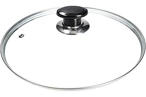 LUTH Premium Profi Parts - Coperchio in vetro universale mit con manico a manopola e bordo di protezione in acciaio inox per pentole e padelle (200mm)