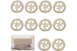 YOYEAH Paquete de 10 esponjas de esponja natural de luffa, almohadillas de jabón como protector de jabón para ducha/baño/cocina/encimera
