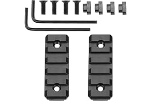 ATFLBOX 2 Pezzi rotaie Picatinny per Mlock, rotaia Mloc Picatinny a 5 Slot in Metallo con 4 Dadi a T e Viti, 2 Chiavi a brugola