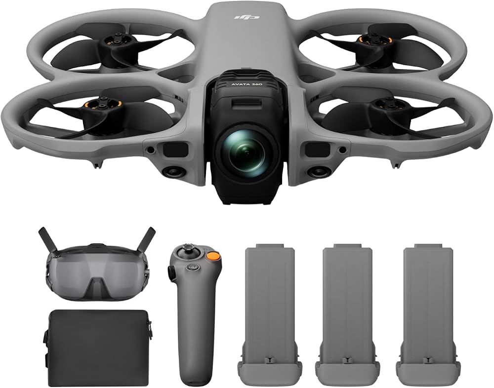 DJI Avata 360 Motion Fly More Combo (DJI Goggles N3) | 1 inç 360° Video ve Fotoğraf, 8K/60 fps HDR, Gözlük N3, RC Motion 3, Easy ACRO, 3 Pil, Pervane Koruması
