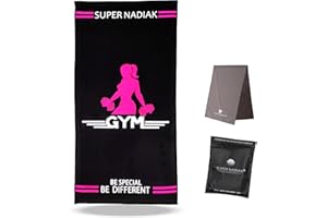 super NADIAK Asciugamano Palestra in Microfibra Ultra Assorbente Telo Sportivo per Fitness, Yoga, Sala Pesi - Rapida Asciugatura - Design Elegante - Morbido e Compatto