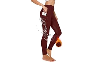 HAVIDETO Legging d'équitation d'hiver pour femme - Pantalon d'équitation thermique pour femme - Doublure en polaire - Imperméable - Avec poche pour téléphone portable - Passants de ceinture