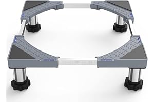 DEWEL Base para Lavadora, Base Ajustable para Frigorífico, Lavavajillas, Congelador, Mueble de Cocina y Electrodomésticos Estáticos (Ajustable 45-67 cm, Altura 13-17 cm)