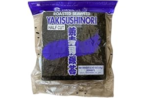 Kofuku Nori Roasted Seaweed – Yakinori D Half Size 100pc | Premium Japanese Sushi Nori Sheets | Crispy & Fragrant Seaweed for Sushi Rolls, Onigiri & Snacks