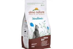 Almo Nature Bœuf Sec stérilisé et Riz pour Chat 400 g