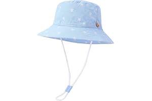 Willheoy Chapeau Bob Bébé Enfant Chapeau de Soleil Été Unisexe en Coton Pliable Protection Anti-UV Solaire Plage Voyage