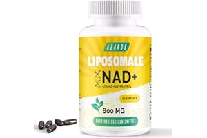 AZAROE Liposomal NAD+ & Trans-Resveratrol 800mg Softgels – Alternative au NMN – Haute Absorption – Supplément Réel en NAD+ pour la Réparation Cellulaire (60 Unité (Lot de 1))