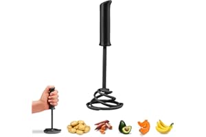 Dreamfarm Smood Lite-One-Press Spring Coil Potato Masher (Black) Schiacciapatate a Molla a Pressione (Nero), Nylon