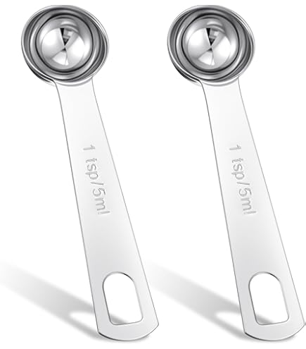Giantree 1/2 Theelepel Maatlepel Van Roestvrij Staal 2,5 ml Rechthoekige Mini Lepel Kruidenlepel (2,5 ml