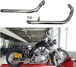 TARAZON Auspuffanlage Für Yamaha V-Star XV 250 – 2-in-1 Edelstahl-Rohre Mit Schalldämpfer