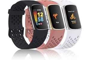 Wizvv - Pulsera compatible con carga 5 rastreador, correas de reloj deportivo de silicona suave transpirable de repuesto para carga 5 para mujer y hombre, 3 paquetes
