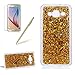 Produktbild Girlyard Silikon Glitzer Hülle für Samsung J3 (2016) J310, Luxus Variable Farbe Pailletten Muster Shinning Case Weiche TPU Bling Backcover Ultra Dünn Flexibel Rubber Etui und Anti Rutsch Kratzfeste Schutzhülle für Samsung Galaxy J3 2015/ J3 2016 - Gold