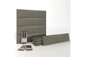 ‎MOLLIS HOMELIKE INTERIORS Mollis Wandpaneel, gepolsterte Moderne 3D Dekoration, Wandverkleidung, Akustik Wandkissen, schallabsorbierend, Kopfteil für Betthaupt, Wohnzimmer, Dekowand, Rechtecke 15x60 cm, Set 8 Stück