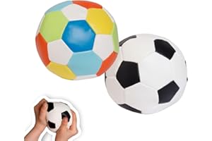 alldoro 60305 Softball - Ballon de Football Mou, 2 pcs, pour Enfants à partir de 0 Mois, 10 cm, Multicolore, Blanc-Noir