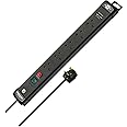 Brennenstuhl Premium-Line FB, 5-way extension lead with 2 USB charging ports (switch and 3m cable, with Safety Fuse Button, Made in Germany) black